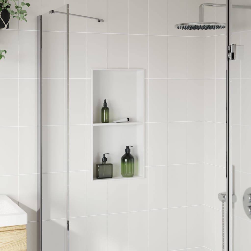 Vidaxx Duschnische 32x62x9 cm Edelstahl mattweiß