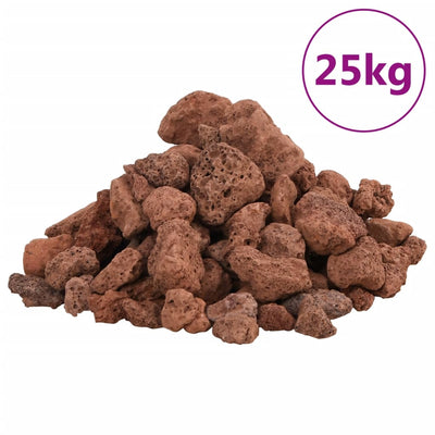 VidaXL Lavasteine 25 kg 1-2 cm rot