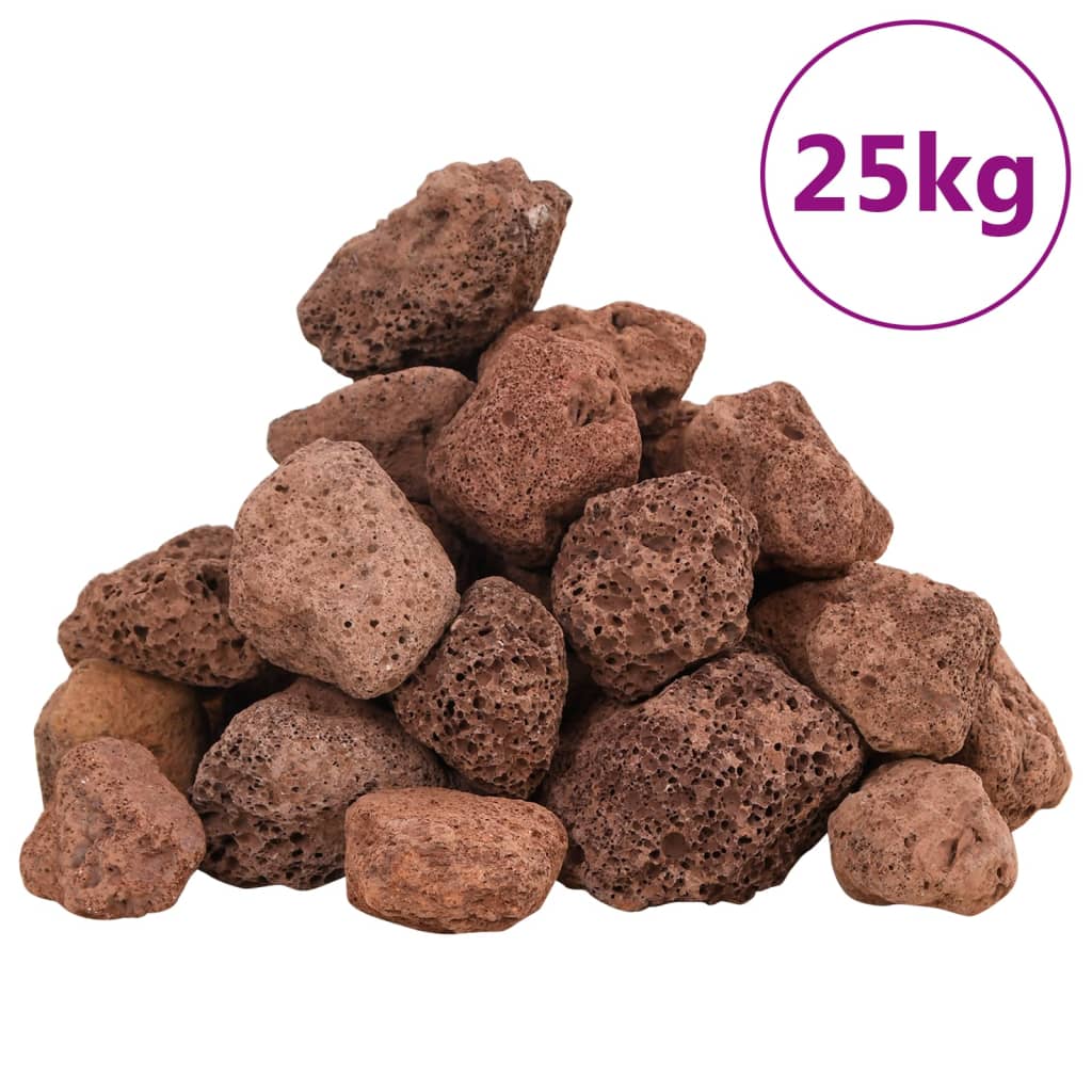 VidaXL Lavasteine 25 kg 3-5 cm rot