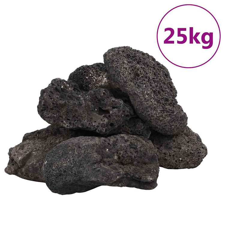 Vidaxl Lava Stones 25 kg 10-30 cm schwarz