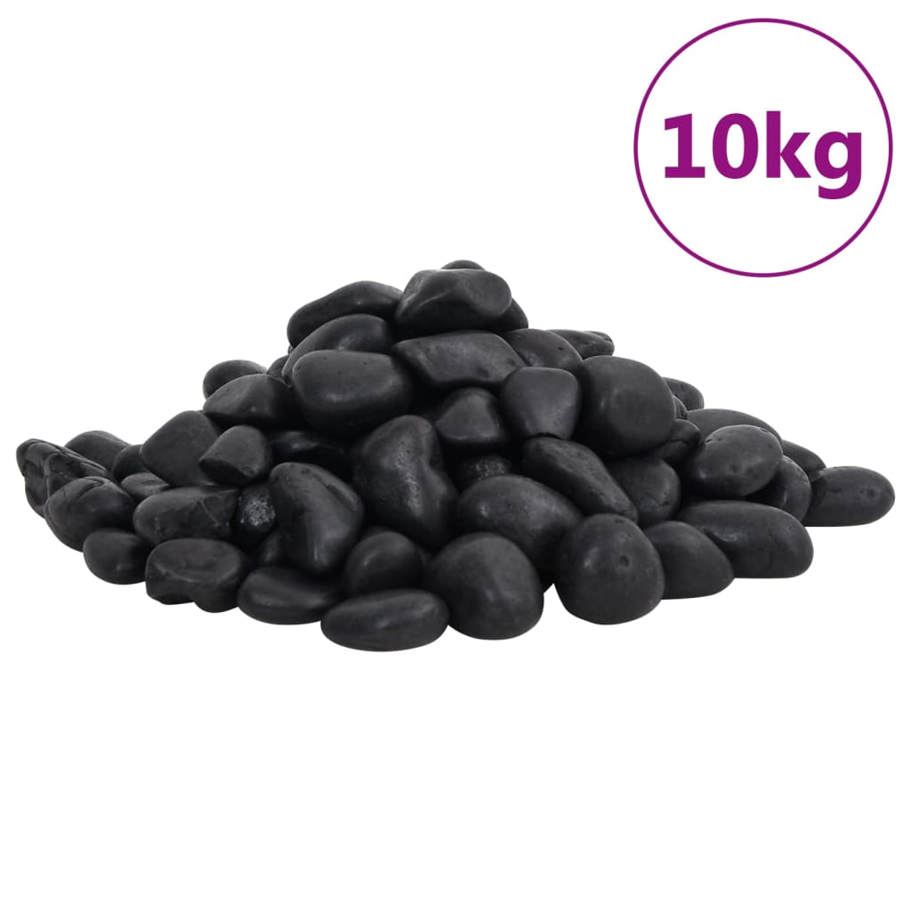 Vidaxl-Kieselsteine ​​poliert 2-5 cm 10 kg schwarz