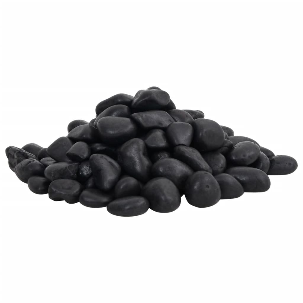 Vidaxl-Kieselsteine ​​poliert 2-5 cm 10 kg schwarz