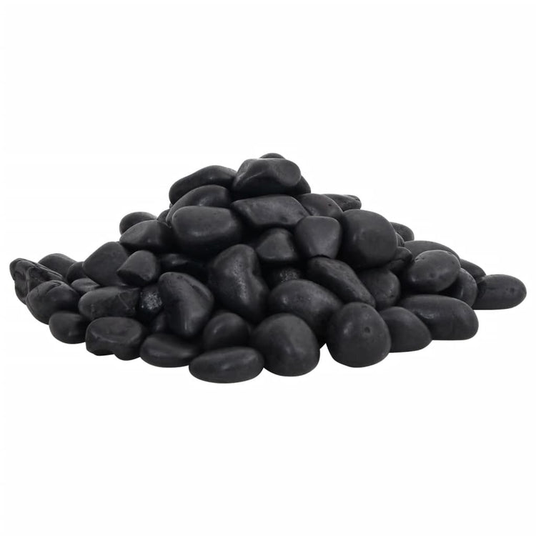 Vidaxl-Kieselsteine ​​poliert 2-5 cm 10 kg schwarz