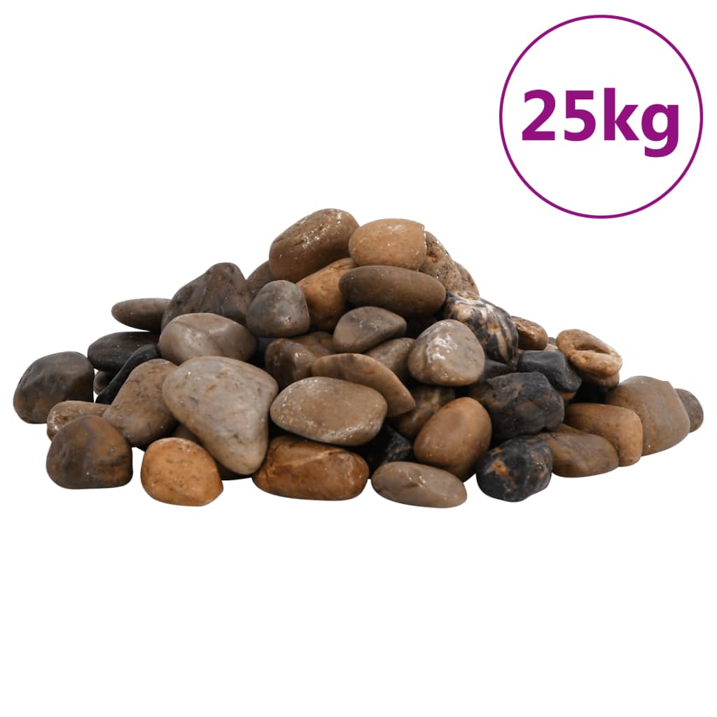 Vidaxl Kieselsteine poliert 2-5 cm 25 kg mehrfarbig