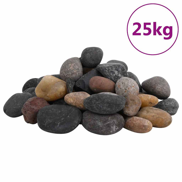 Vidaxl Kieselpolierte 5-8 cm 25 kg mehrfarbig