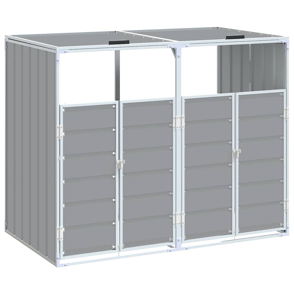 VIDAXL -Behälterspeicher für 2 Behälter 144x81x113 cm Stahlgrau