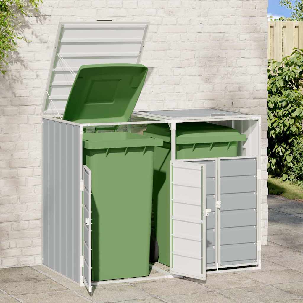 VIDAXL -Behälterspeicher für 2 Behälter 144x81x113 cm Stahlgrau