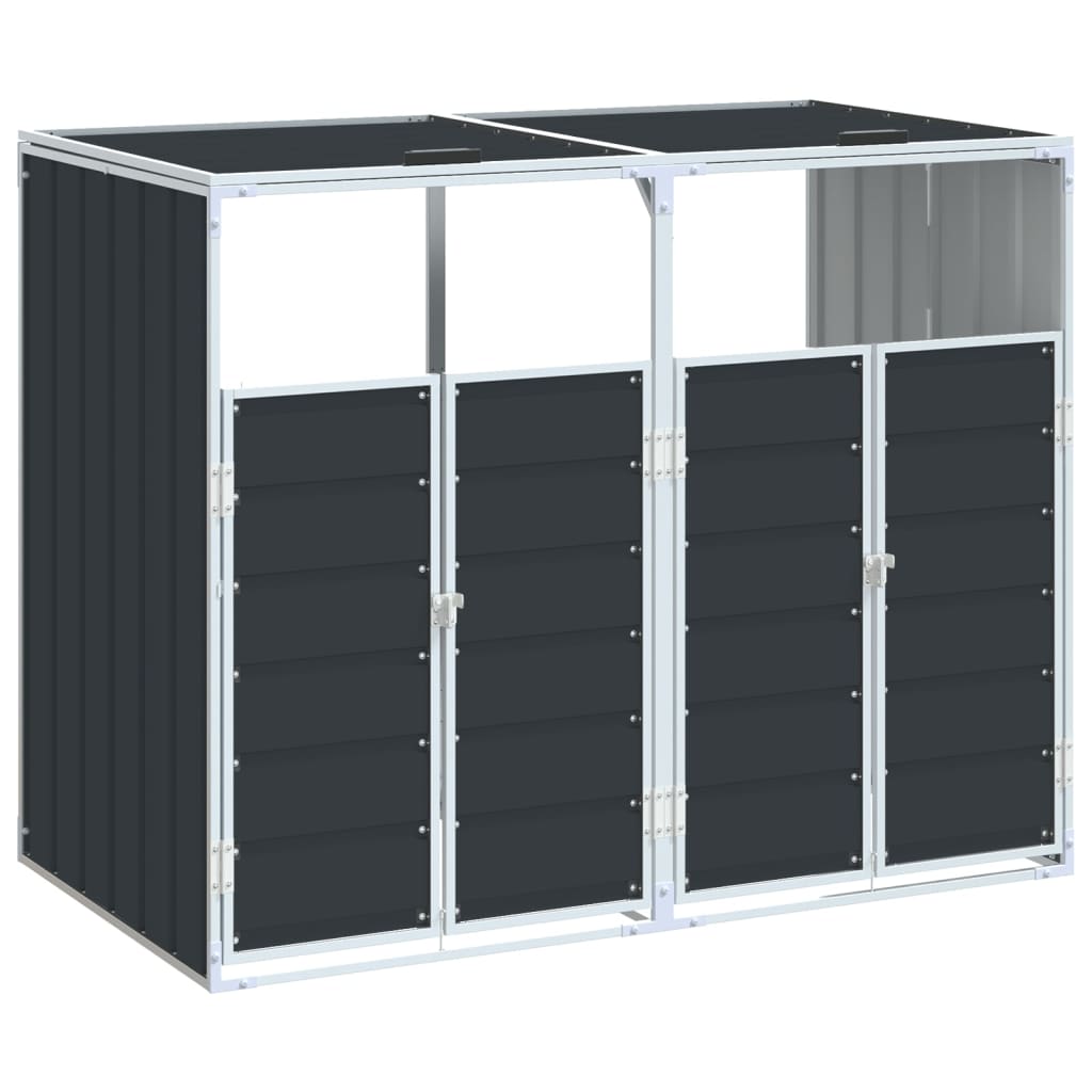 VIDAXL -Behälterspeicher für 2 Behälter 144x81x113cm Stahl Anthrazit