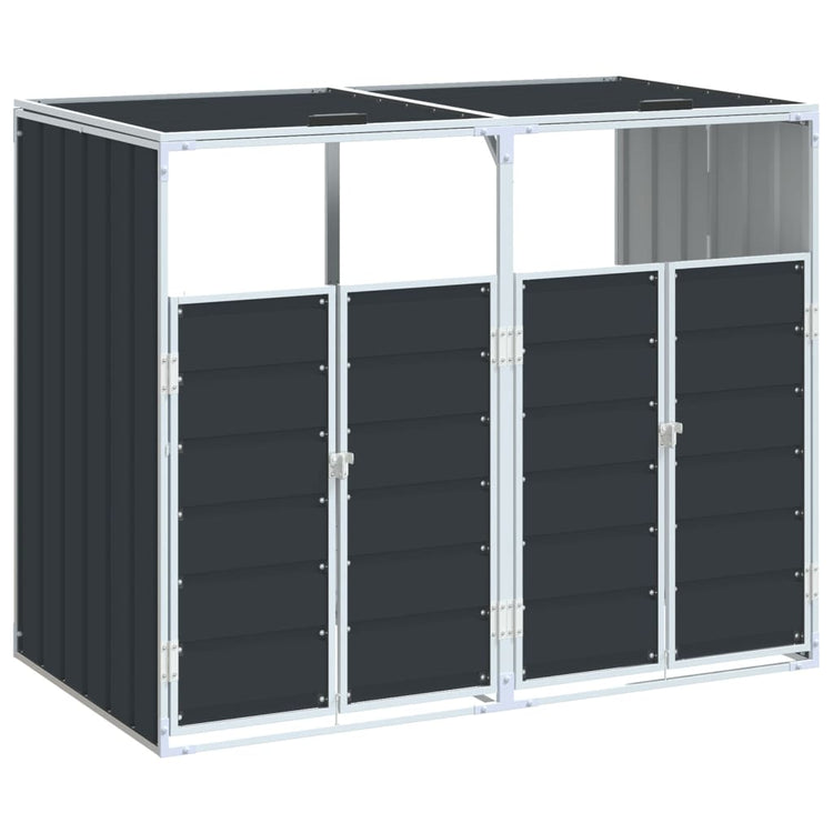 VIDAXL -Behälterspeicher für 2 Behälter 144x81x113cm Stahl Anthrazit