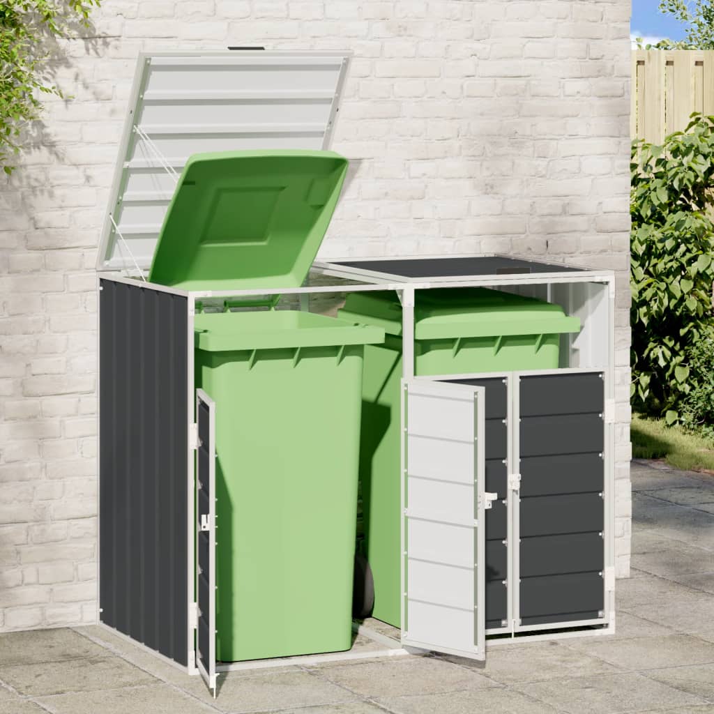VIDAXL -Behälterspeicher für 2 Behälter 144x81x113cm Stahl Anthrazit