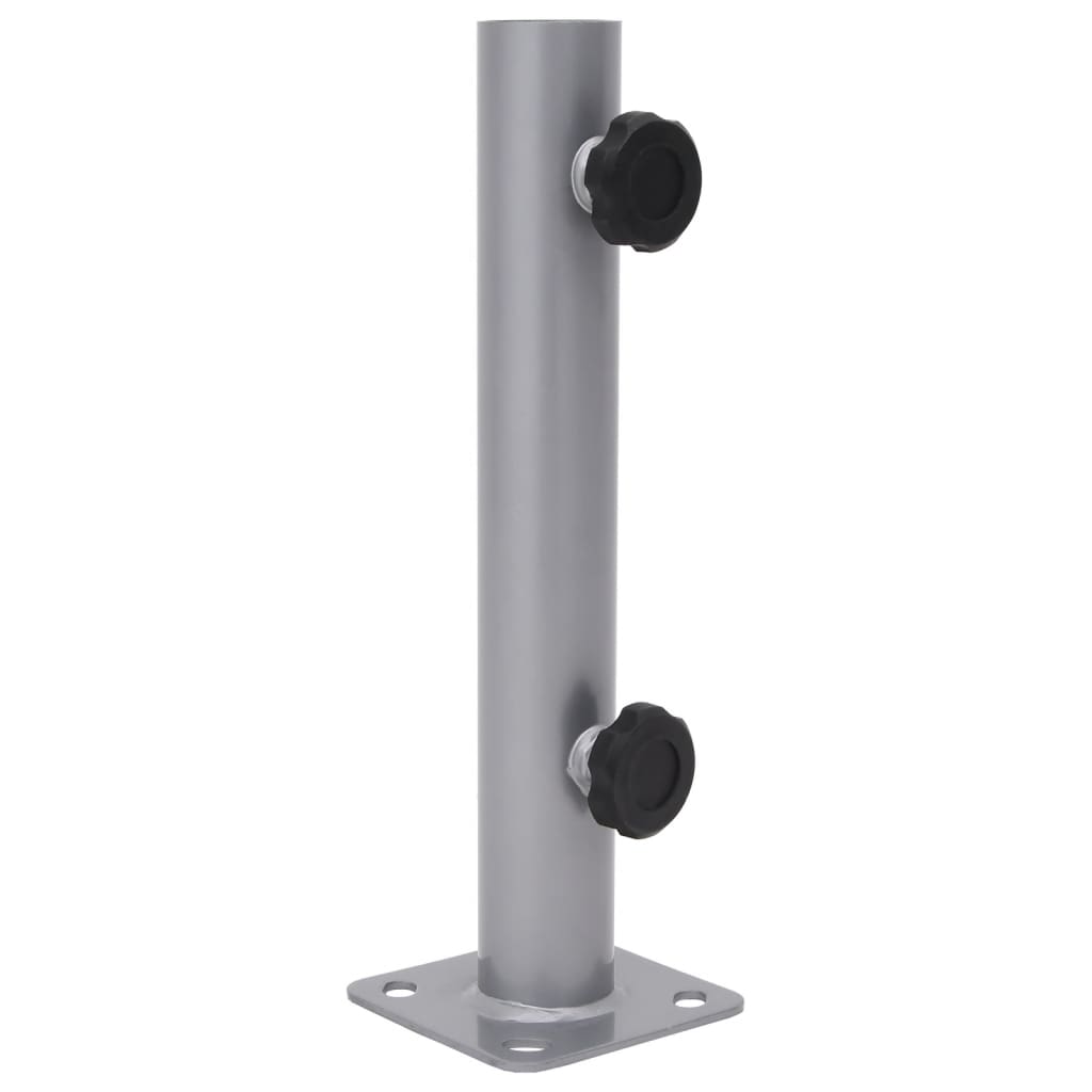 Vidaxx Sonnenschirmständer für ø32 34 38 mm Mast silberfarbener Stahl