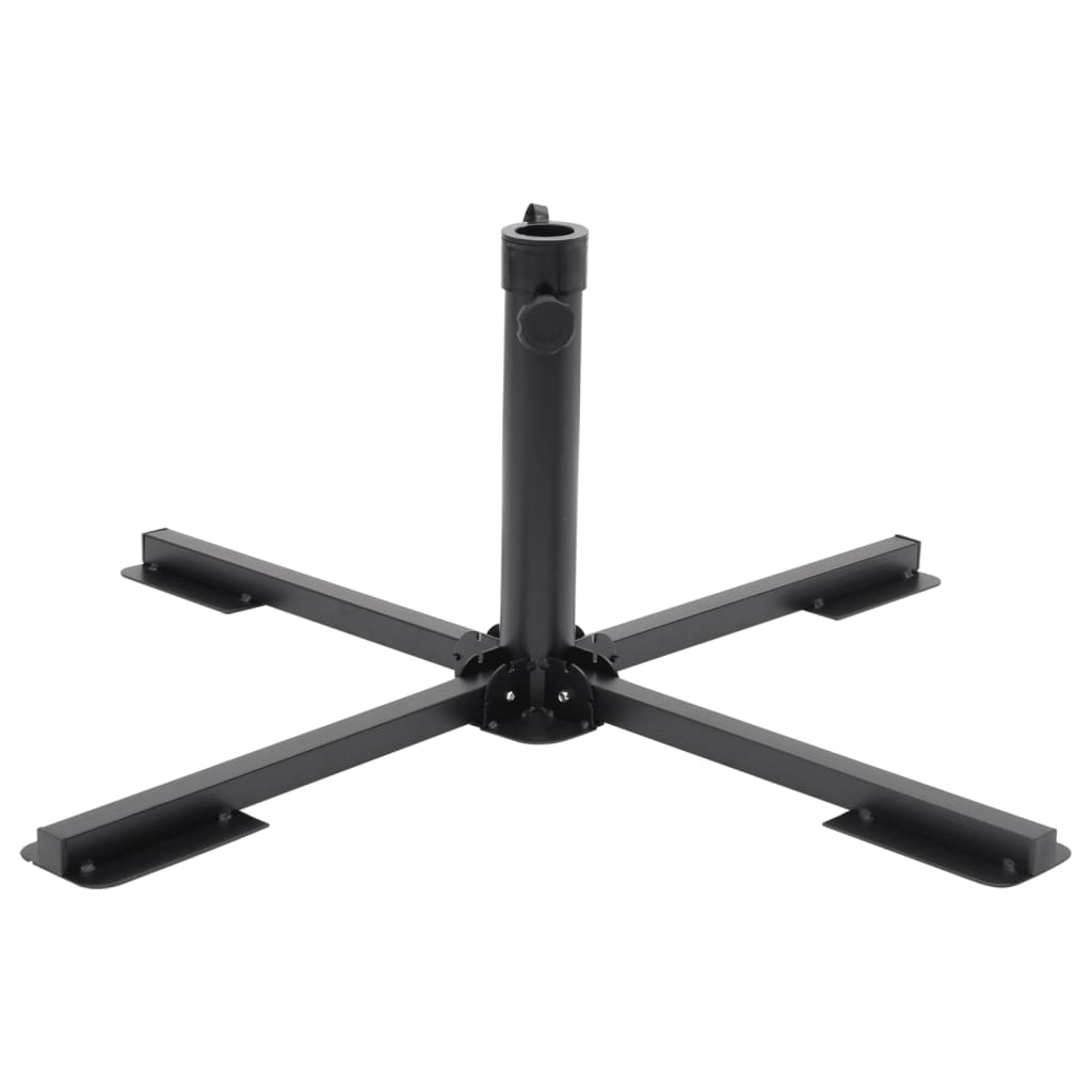 Vidaxl Parasol -Fuß zusammenklappbar für Ø38 48 mm Stahl Stahl glänzend schwarz