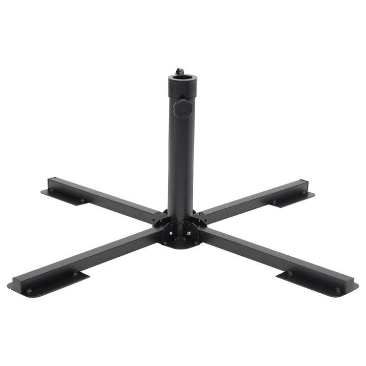 Vidaxl Parasol -Fuß zusammenklappbar für Ø38 48 mm Stahl Stahl glänzend schwarz