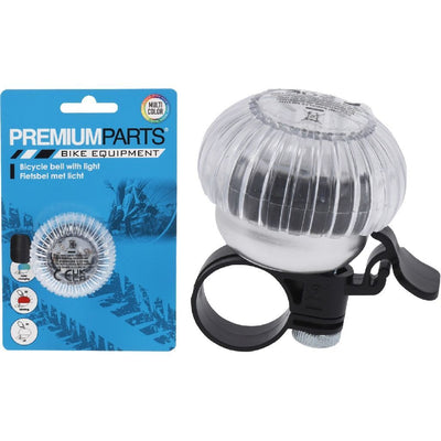 Fahrradklingel anderer Marken mit Licht 6x4,8 cm transparent schwarz