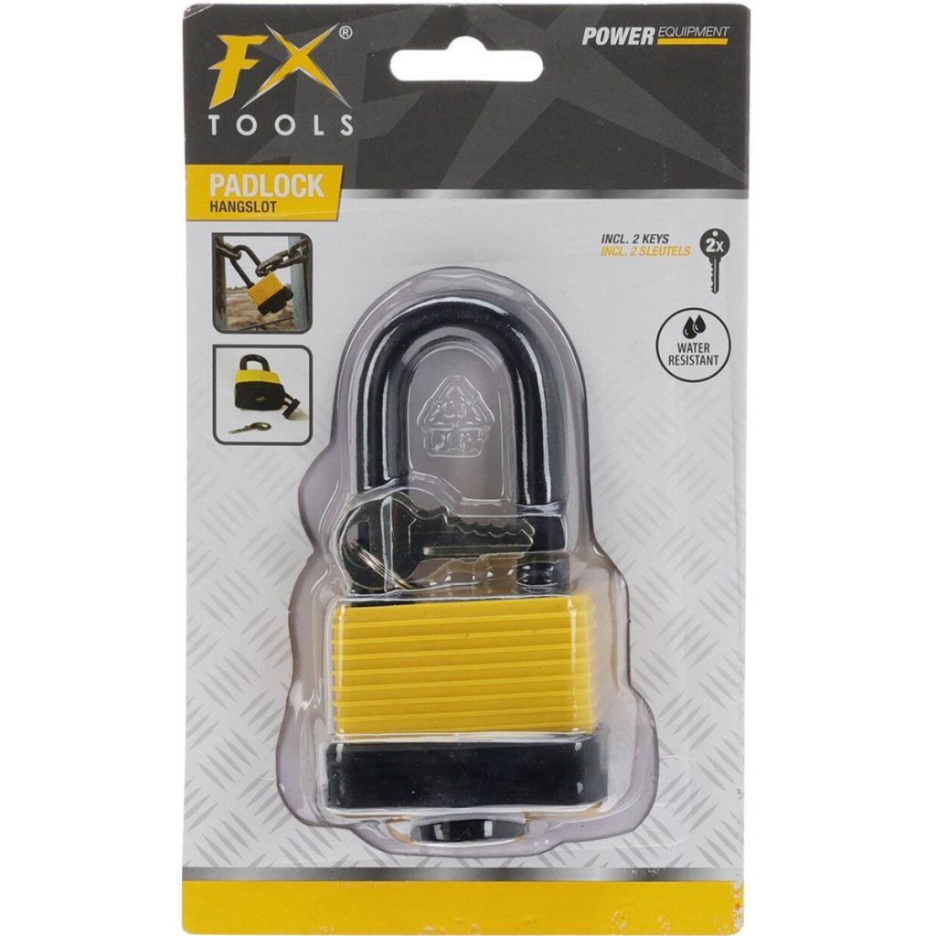 Fx Tools Vorhängeschloss mit Schlüssel schwarz gelb