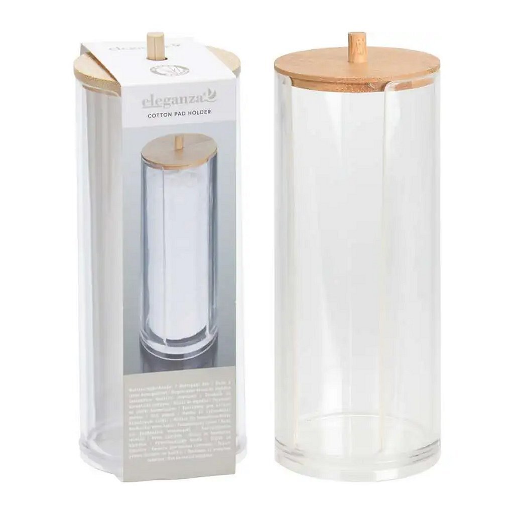 Eleganza Wattepadhalter 7,5x19,5 cm Bambus transparent