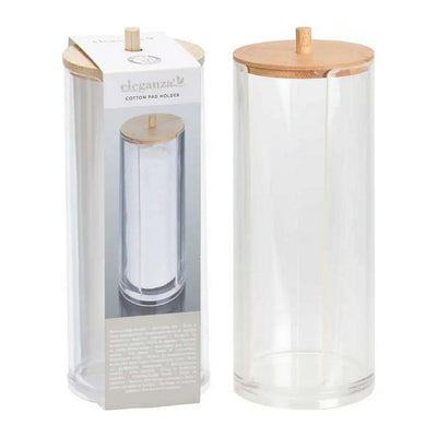 Eleganza Wattepadhalter 7,5x19,5 cm Bambus transparent