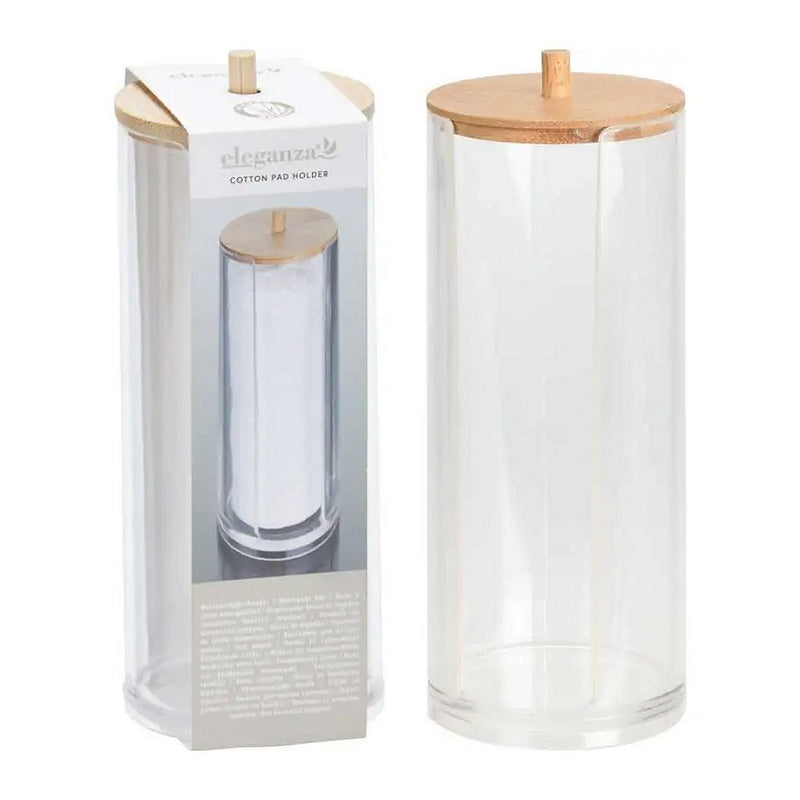 Eleganza Wattepadhalter 7,5x19,5 cm Bambus transparent