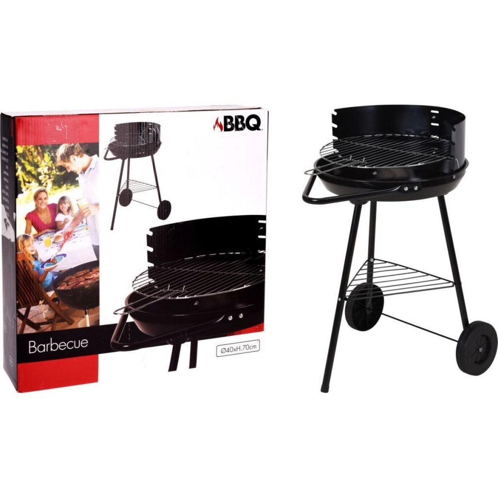 BBQ Grill 43x70 cm schwarz