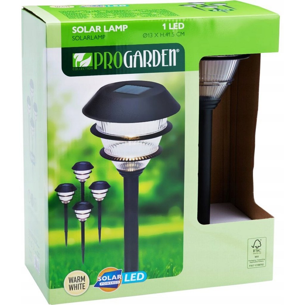 Pro Garden Solar-Gartenlampen 4 Stück schwarz
