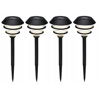 Pro Garden Solar-Gartenlampen 4 Stück schwarz