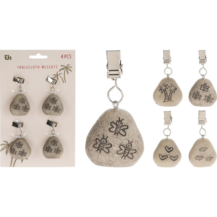 Excellent Houseware Tischdeckenbeschwerer aus Stein, 4-teiliges Set