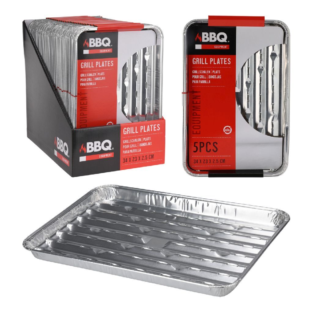 BBQ Grillschalen 34x23x2,5 cm 5 Stück