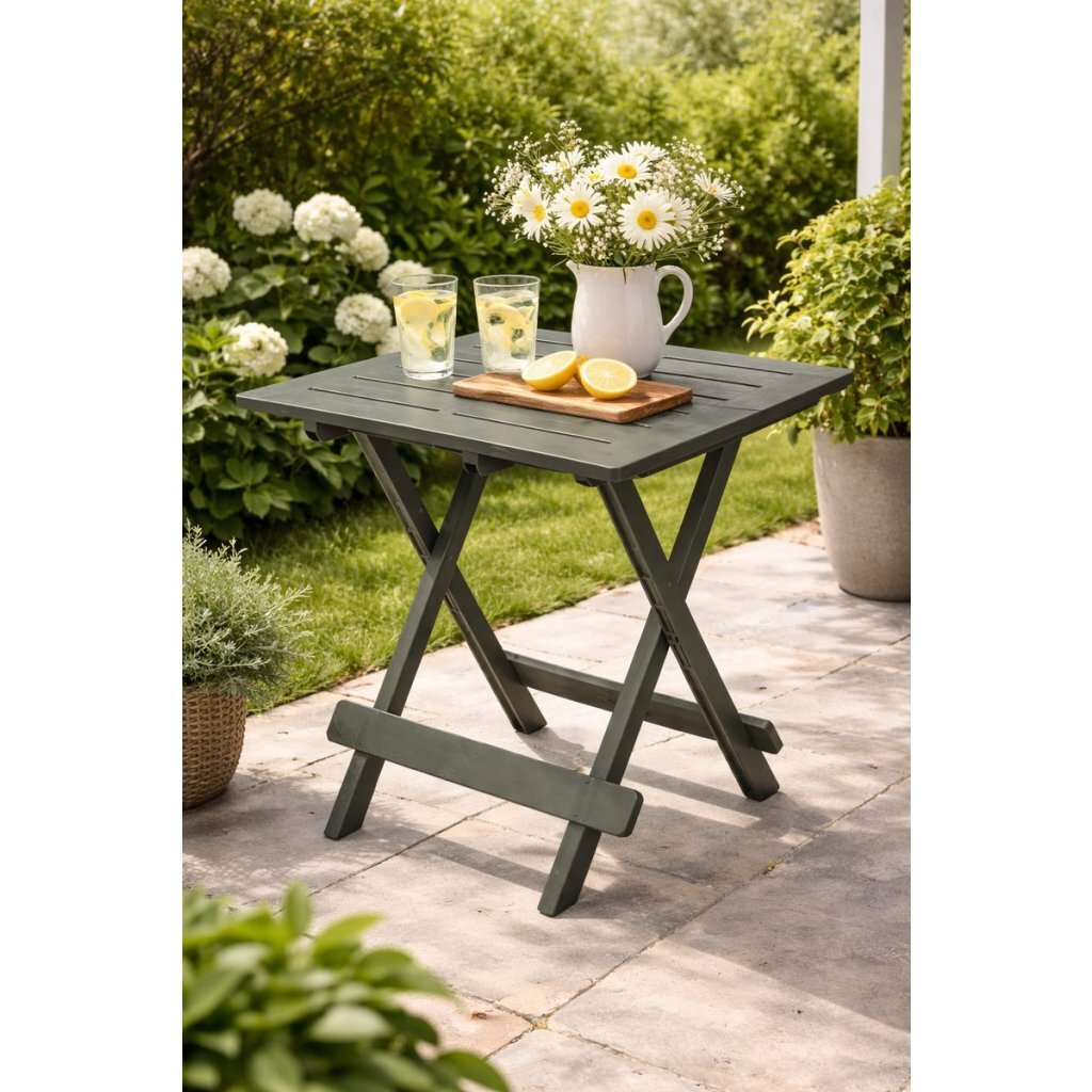 Pro Garden Campingtisch 50x43x43 salbeigrüner Kunststoff