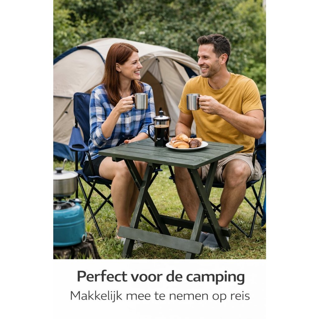 Pro Garden Campingtisch 50x43x43 salbeigrüner Kunststoff