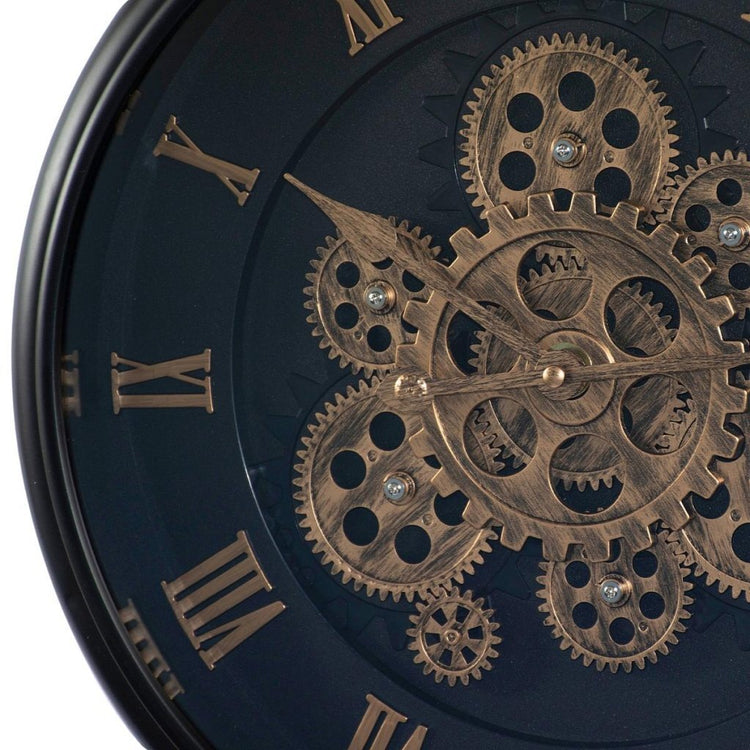 Excellent Houseware analoge Wanduhr 40 cm gold schwarz