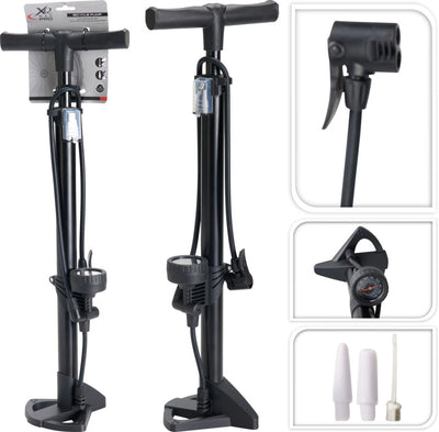 Ausgezeichnete Haushalts-Fahrradpumpe, stehend, 60 cm, schwarz