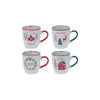 Home Styling Weihnachtsbecher aus Steingut, 4er-Set, 200 ml