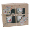 Home Styling Weihnachtsbecher aus Steingut, 4er-Set, 200 ml