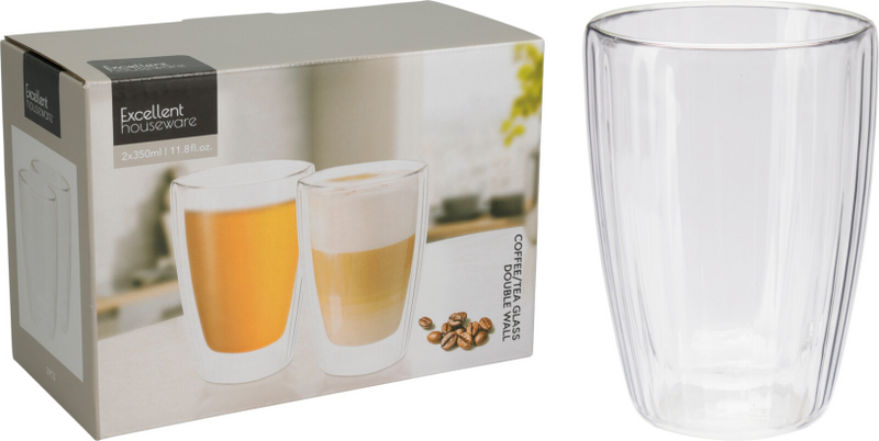 Kaffee-Teeglas doppelwandig 2 Stk