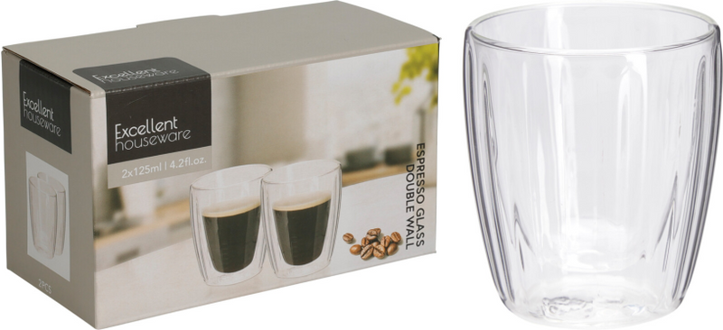 Kaffee-Teeglas doppelwandig 2 Stk