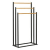 Bathroom Solutions Handtuchhalter 45x23x85 cm Metall Bambus schwarz