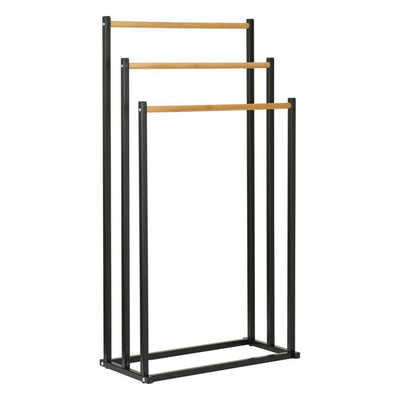Bathroom Solutions Handtuchhalter 45x23x85 cm Metall Bambus schwarz
