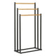 Bathroom Solutions Handtuchhalter 45x23x85 cm Metall Bambus schwarz