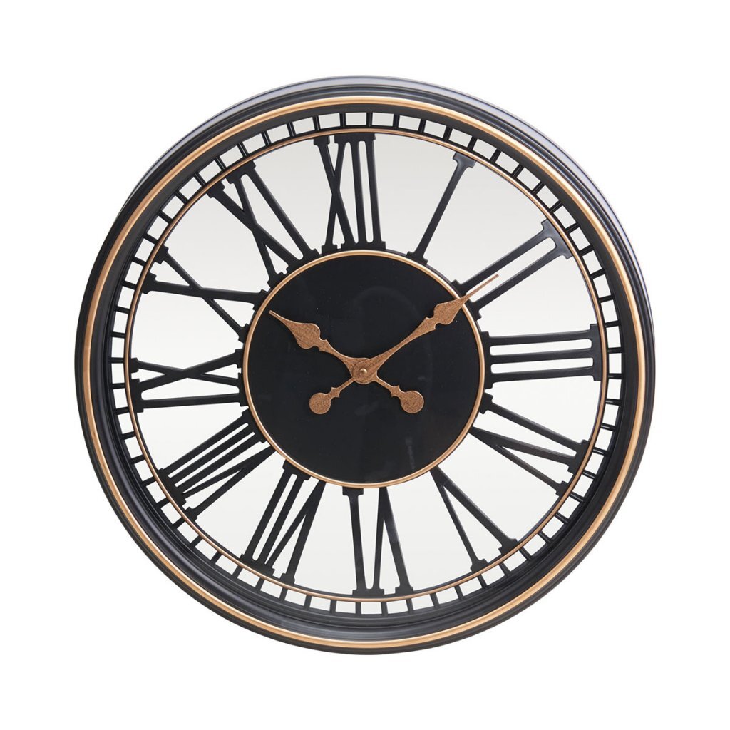 Analoge Wanduhr anderer Marken, 49,5 cm, Schwarzgold