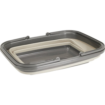 Zusammenklappbarer Einkaufskorb von Excellent Houseware, 30 l, 38 x 28 x 15 cm, Beigegrau