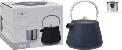 Excellent Houseware Teekanne Gusseisen 1l grau