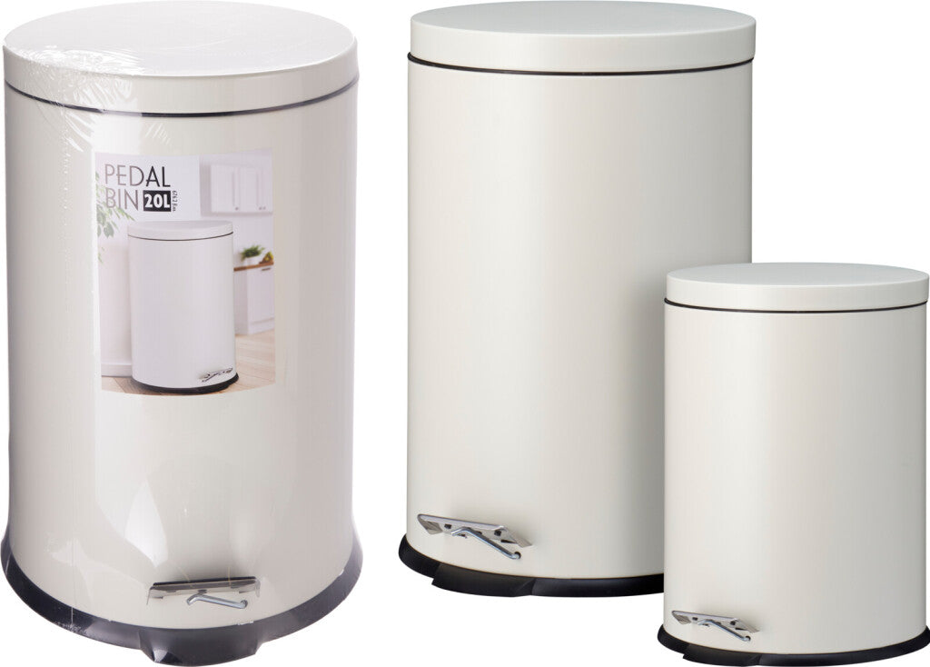 Excellent Houseware Treteimer-Set 20l 5l cremefarben
