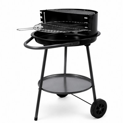 BBQ-Kollektion, Holzkohlegrill-Stil mit Rädern, kompakter Kugelgrill, 51 cm