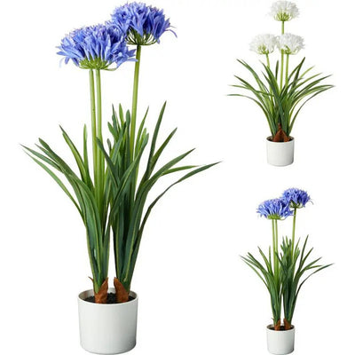 Andere Marken Kunstpflanze Agapanthus 50x80 cm blau weiß verschiedene Ausführungen