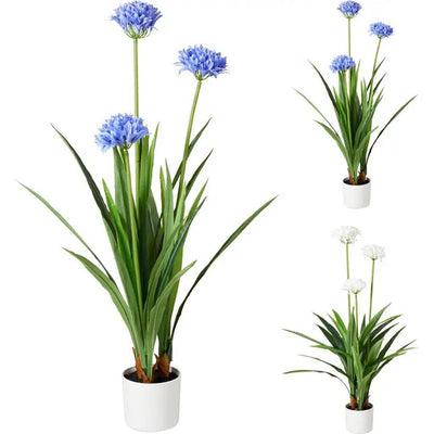 Andere Marken Kunstpflanze Agapanthus 70x120 cm blau weiß