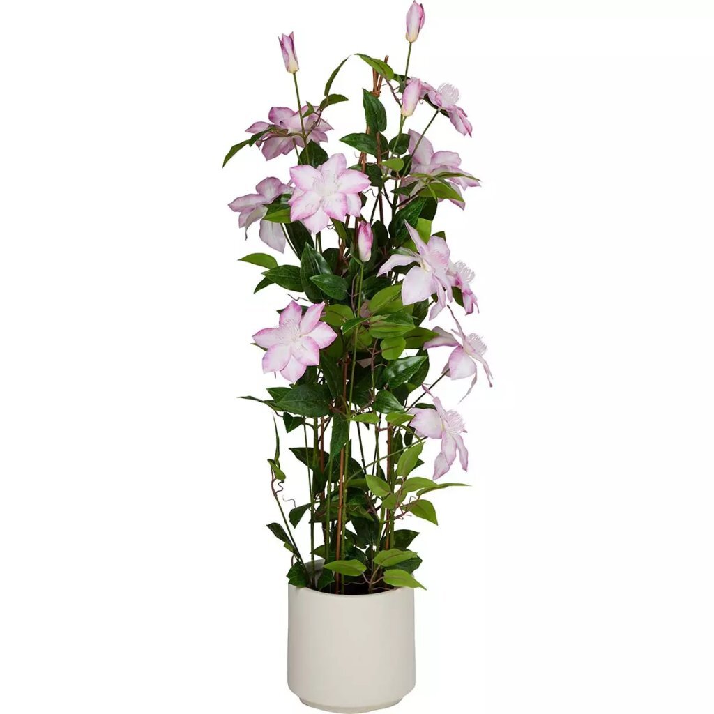 Andere Marken Kunstpflanze Clematis 98x35 cm grün rosa