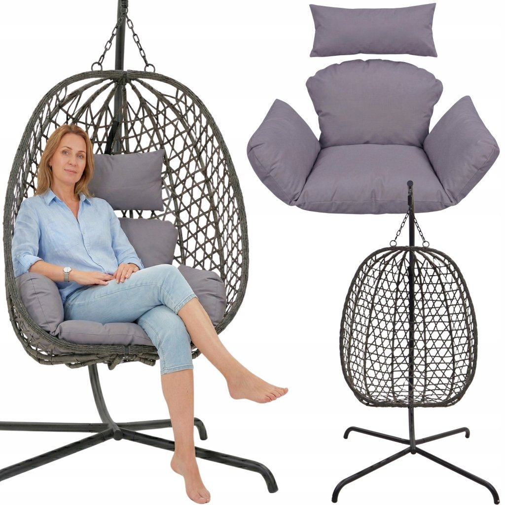 Andere Marken Cocoon Rattan Hängesessel 195 cm dunkelgrau