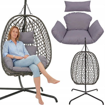Andere Marken Cocoon Rattan Hängesessel 195 cm dunkelgrau