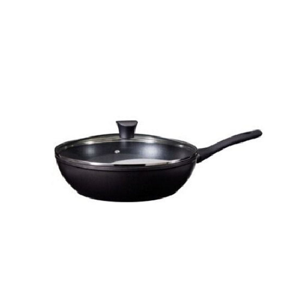 Excellent Houseware Wokpfanne mit Glasdeckel 28 cm schwarz