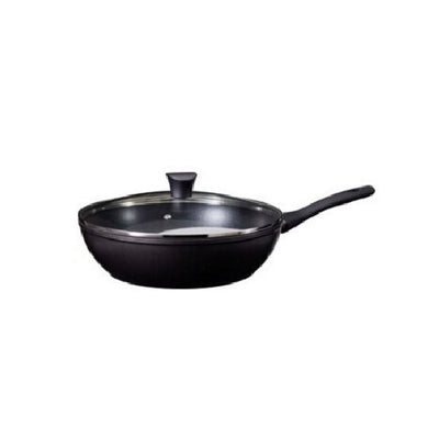 Excellent Houseware Wokpfanne mit Glasdeckel 28 cm schwarz